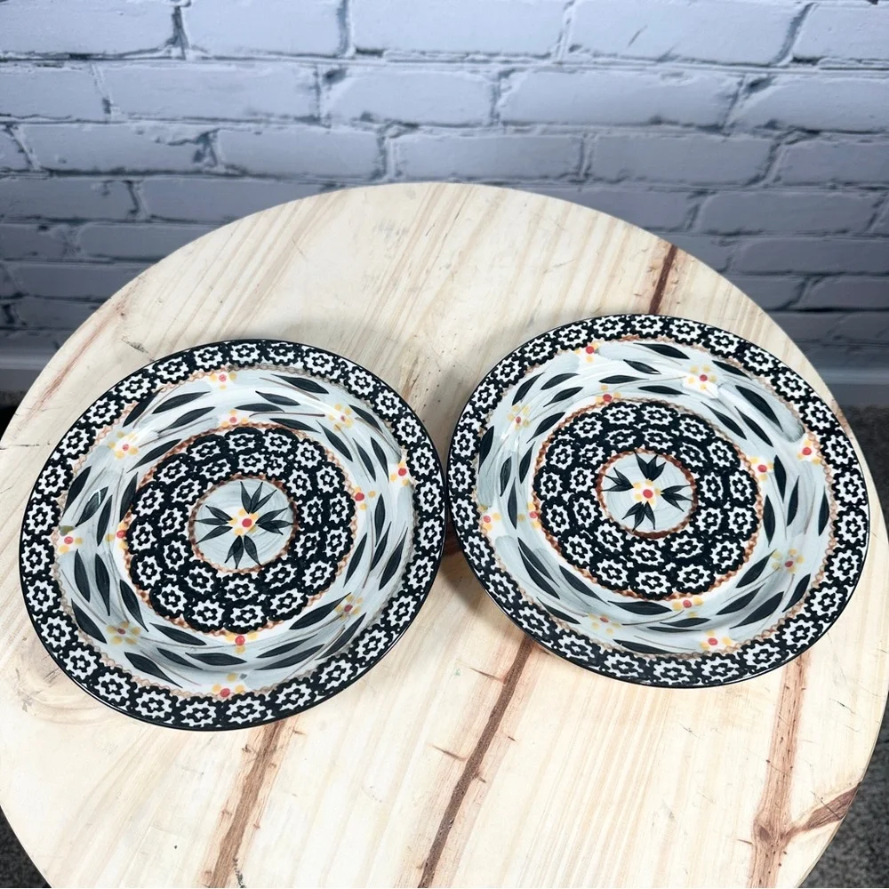 Temp-tations Old World Black Salad Plates 8